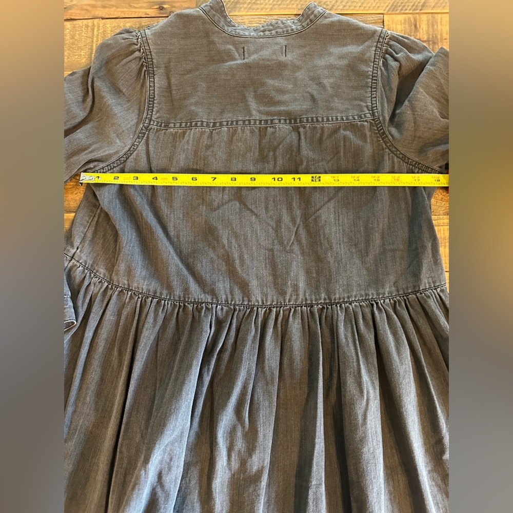 Madewell Charcoal Ruffle Yoke Babydoll Dress Size Small - Picture 8 of 8